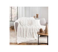 Douceur d'Intérieur Plaid Foxy 180 x 220 cm Chaud Hiver Imitation fourrure & Sherpa Naturel