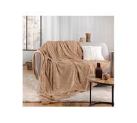 Douceur d'Intérieur Plaid Foxy Chaud Hiver Imitation fourrure & sherpa 125 x 150 cm Sable