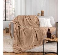 Plaid imitation fourrure/sherpa Foxy sable 125x150 Marron G