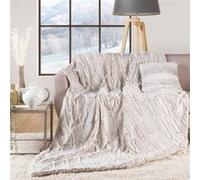 Douceur d'Intérieur Plaid Chaud Hiver Lynx Naturel Imitation fourrure & Sherpa 125 x 150 cm