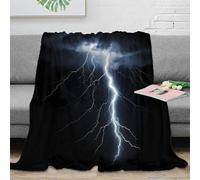 Plaid imprimé 3D Foudre en Microfibre décoration Maison Couverture Motif Orage Douce pour canapé Chambre 80×90(200x230cm)