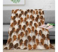 Plaid imprimé 3D Motif Chien Mignon Microfibre Couverture canapé lit décoration Maison Douceur Cosy Tout âge 40x50(100x130cm)