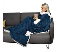 Vivezen - Couverture polaire, plaid intégral avec manches et poche - 140 x 210 cm - Sherpa et flanelle - Adulte - Plusieurs coloris