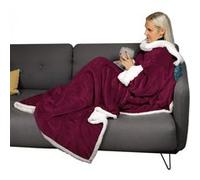 Vivezen - Couverture polaire, plaid intégral avec manches et poche - 140 x 210 cm - Sherpa et flanelle - Adulte - Plusieurs coloris