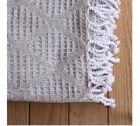 Plaid jacquard à franges Ecru 130x160 cm