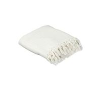 Plaid jeté de canapé 150x200cm style gaufré coloris ivoire - -