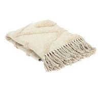 AltoBuy Plaid Jeté Ethnique Tufté 125x150cm Beige Formes Losanges