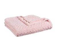 Plaid - Jolie Boucle - 180 x 230 cm - Rose clair - Synthétique - Lavable à la main