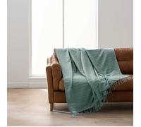 Douceur d'Intérieur – Plaid à franges Lilia 240 x 260 cm 100% coton Sauge