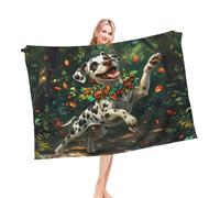 Plaid Lit Dalmatien Léger Jeté en Flanelle Moelleux Couverture Lit pour Divans Hiver Maison M