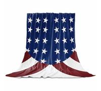 Plaid Lit Drapeau Américain À Rayures, Étoiles, Bleu, Rouge Et Blanc Chaude Couverture Flanelle Léger Couverture Lit pour Maison Chaises Voyages L