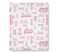Plaid logo barbie polyester blanc 125X150