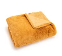 Plaid Luxe 130x170 cm curry - - Jaune - Polyester
