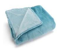 Plaid Luxe bleu clair 130x170 - - Bleu - Polyester
