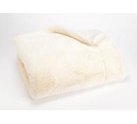 Plaid Luxe crème doublé en polyester 130x170 cm 1.00x130.00 cm
