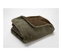 Plaid Luxe kaki 130x170 - - Vert - Polyester