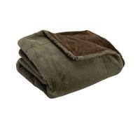 Plaid Luxe kaki 130x170 - - Vert - Polyester