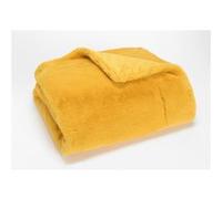 Plaid Luxe moutarde 170x240 cm - - Jaune - Polyester