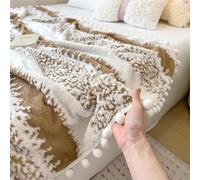 Plaid Luxueux en Fausse Fourrure de Lapin, réversible, Doux et Moelleux, idéal for Le lit, Le canapé et Le Fauteuil. Décoration élégante for la Maison.(D,150 * 200cm)