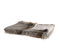 Plaid Marron Foncé Et Blanc 180 X 220 Cm Asdad Marron