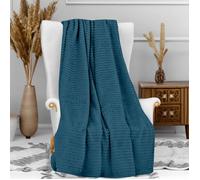 Plaid microfibre 120x160 cm COCOONING bleu canard, par Soleil d'Ocre