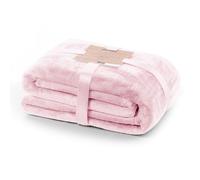 Plaid microfibre 200x220 cm - Rose poudré, brossé lisse, style classique (Mic)