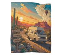 Plaid microfibre aventure désert toucher doux déco maison | 40x50inchmicrofibre moelleuse chaleur légère confort canapé lit voyage motif imprimé 3D