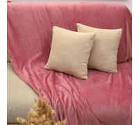 Plaid microfibre couverture peluche - Rose - 200x240cm