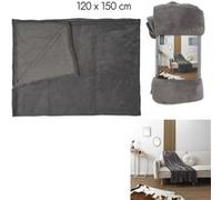 Plaid Microfibre "Roméo" 120x150cm Gris Foncé Gris G
