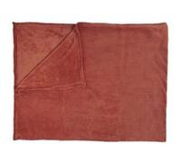 HOME DECO FACTORY, TX0118, Plaid en Microfibre Terracotta, Doux et Chaud, idéal pour Le canapé ou Le lit, Design Moderne et Tendance, Facile à Entretenir, 150x200 cm, Rouge, Textile-Polyester