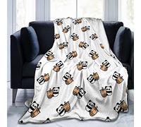 Plaid mignon panda aime Bubble Tea Bed Couverture confortable couverture personnalisée couvre-lit pour bureau, adulte, chambre à coucher