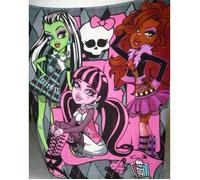 Plaid - Monster High - 120x150 cm - 100% polyester - Doux et chaud - Lavable à 40°
