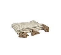 HOME DECO FACTORY, TX0092, Plaid Nid d'abeille Beige et Taupe 125x150 cm - Textile d'Intérieur Doux et Élégant, Idéal comme Jeté de Lit ou Couverture, Confort et Style Assurés - Beige et Taupe