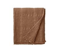 Plaid nid d'abeille Jacquard en Coton, Yogi, Amande, 130x170 cm, Essix