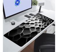 Plaid Noir et Blanc Tapis de Souris XXL 1200x600x2 mm Grand Tapis de Souris Gaming, Base en Caoutchouc antidérapante,Extended Clavier Mousepad pour Maison/Bureau/Gamer