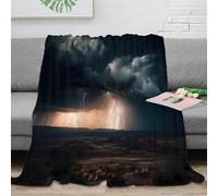 Plaid Nuage Orage Imprimé 3D Microfibre pour Adultes Décoration Maison Couverture Éclair Salon Chambre Doux 40x50(100x130cm)