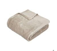 Plaid ""Ollis"" en flanelle beige 130x180cm - Atmosphera createur d'interieur