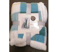 Plaid ou couverture en microfibre ultra douce à carreaux avec revers en laine d'agneau. Disponible en toutes tailles. Couleurs : Rouge+Gris+Blanc Nouveauté 2020!!!!! (Ciel-Blanc, 200x220)