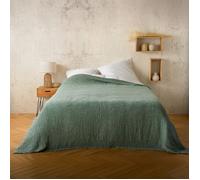 Plaid ou couvre lit 100% coton nid d’abeille Vert 125x150 cm