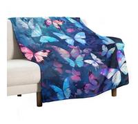 Plaid Papillon Plaid Enfant Coloré Couverture en Flanelle Molletonnée Fluffy SnMocheté Couverture De Voyage pour Enfant Adolescents Noël/Action De Grâces Anniversaire