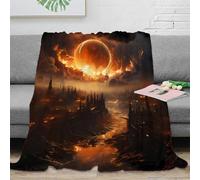 Plaid Paysage Apocalyptique 3D Imprimé Microfibre Décoration Canapé Couverture Jetée Éclipse Solaire Adulte Jeune Chaud Doux Chambre 60x80(150x200cm)