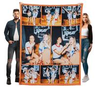 Plaid Personnalisé avec Photo et Texte - Couverture Personnalisée avec Photo - Plaid Personnalisable pour Meilleurs Amis, Papa, Maman - Cadeau Personnalisé Femme, Homme, Couple, Famille - 8 Photos