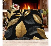 Plaid personnalisé Doux Polaire 150x200 cm Art VéGéTal De Luxe Plaid personnalisé Photo Texte, Cadeau Insolite Original utile Or pour la Deco de la Maison Couverture Couvre lit