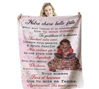 Plaid Personnalisé Doux Polaire pour Offrir à sa Belle-Fille - Couverture 130x150cm - Idée Cadeau Insolite Anniversaire Noël Mariage Fête des Mères (Belle-Fille - Tes Beaux-Parents, 130 x 150 cm)