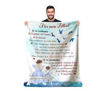 Plaid Personnalisé Doux Polaire pour Offrir à Son Filleul. Idée Cadeau Insolite Utile pour Un Anniversaire Noel Une Fête Un Baptême. Couverture Couvre Lit pour la Deco de la Maison (150x200 cm)