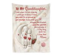 Plaid personnalisé Doux pour Offrir à Son Petit-Fils de la Part de Mamie, Idée Cadeau Original utile pour Un Anniversaire, Doux et Chaud(Granddaughter B,30in*40in)