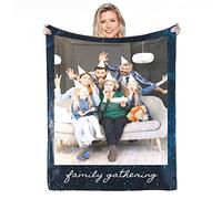 Plaid Personnalisé Photo,Couverture Personnalisée avec Texte Photo Collage de Mots Couvertures Personnalisées, Cadeaux de Souvenir d'anniversaire Couverture Personnalisée pour Père, Maman, Enfants