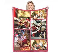 Plaid Personnalisé Photo,Couverture Personnalisée avec Texte Photo Collage de Mots Couvertures Personnalisées, Cadeaux de Souvenir d'anniversaire Couverture Personnalisée pour Père, Maman, Enfants