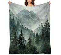 Plaid Pin De Montagne Mystérieux, Nature Throw Blanket pour Camping Lit M | Couverture Flanelle Respirante Jeté de lit pour Sofa Homme