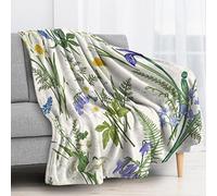 Plaid Plante Couverture Polaire 200x200 Fleur - Plaid Canape Hiver en Chaud et Doux, Couverture 2 Personnes en Flanelle Peluche 270 GSM, Couvertures et Plaids pour Canapé et Lit, Jeté de Canape